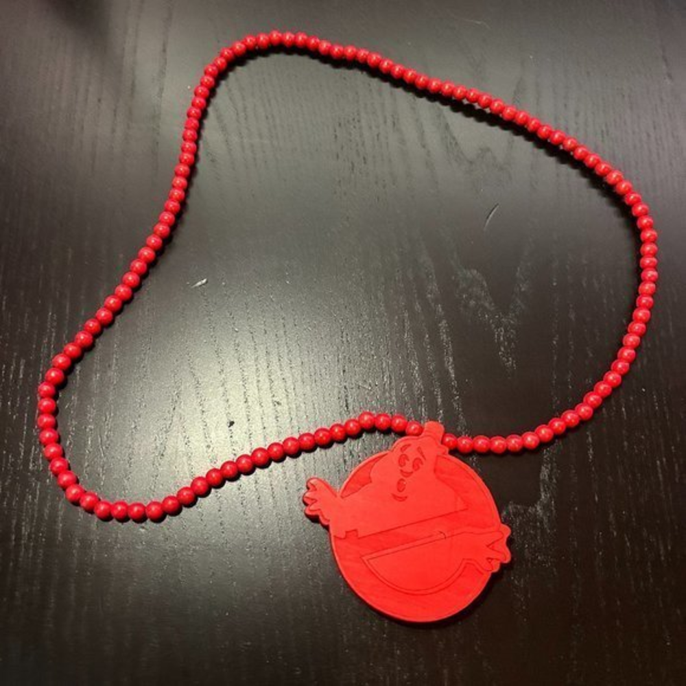 GoodWood NYC Ghostbusters Necklace Wooden‎ Pendant Wooden Beaded